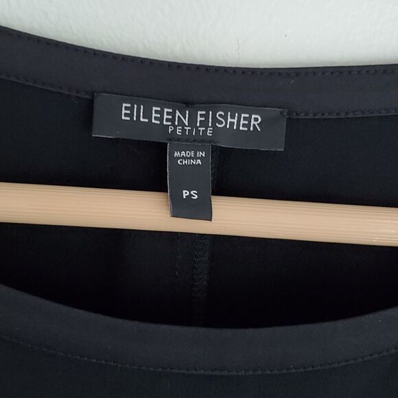 Eileen Fisher Petite Black Long Sleeve Tunic Dress Size PS - Picture 5 of 8